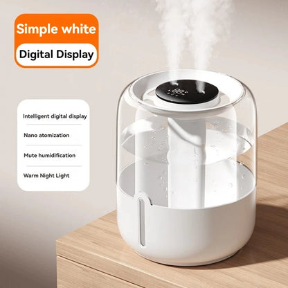 Xiaomi-Humidificador De Pulverización Dual, Pantalla Digital De 6800 ML, Luz Nocturna Silenciosa, USB, Purificación Antibacteria Para El Hogar Y La Oficina
